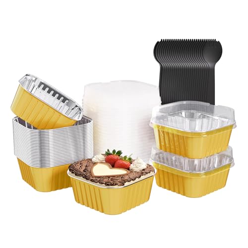 25 Pack Mini Cake Pans with Lids (25 Count)