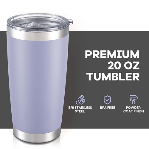 20 oz Tumbler with Lid Stainless Steel Insulated Tumblers Bulk Cups Mug (8 Count)