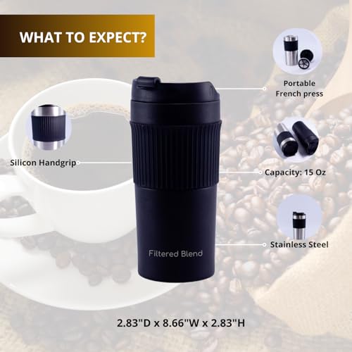 15oz Stainless Steel Travel French Press