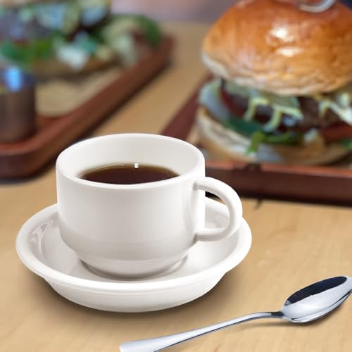 Premium Espresso Shot Cups and Saucers Set with Espresso Stainless Steel Spoons (12 Count)