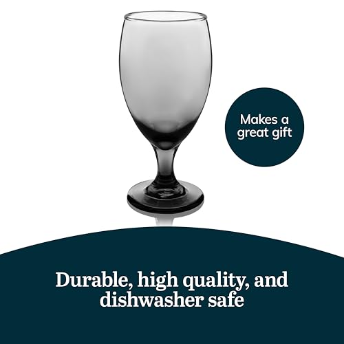 Classic Smoke Goblet Beverage Glasses (6 Count)