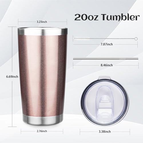 DIW 20oz Insulated Tumbler Travel Coffee Mug with Lid Straw
