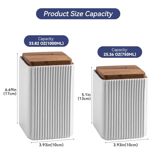 Ceramic Storage Jars Modern Airtight Coffee Canisters With Lid (25.3605 Fl Oz)