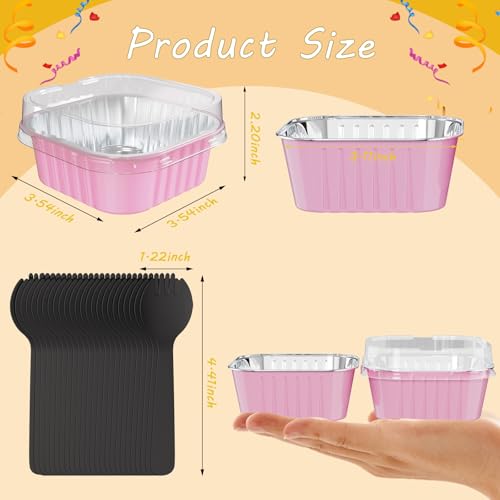 50 Pack Mini Cake Pans with Lids (50 Count)