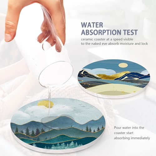 6 Pcs Coasters for Drinks with Holder