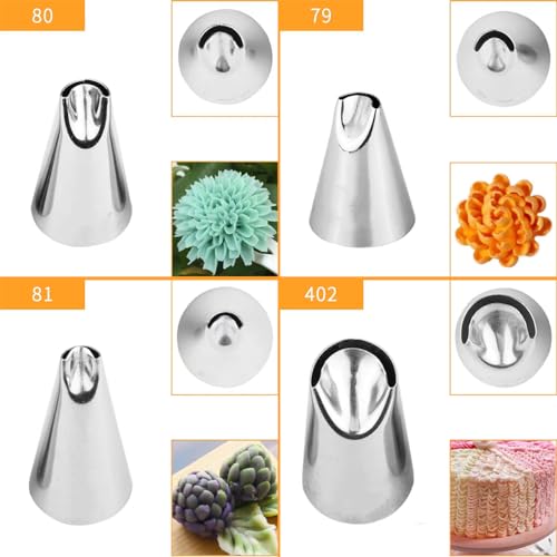6 pcs Flower Piping Tips Rose Petal Pastry Tips