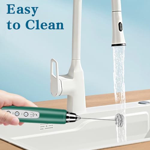 Milk Frother Wand Rechargeable Handheld Whisk Coffee 3 Speed Adjustable