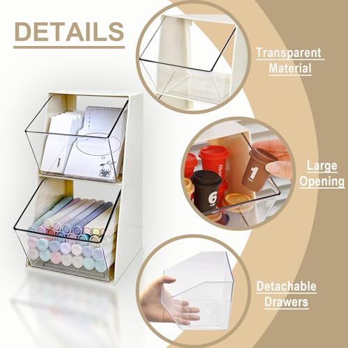 Acrylic Tea Bag & K Cup Organizer with 2 Transparent Drawers