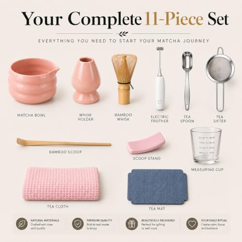 MATCHA WHISK SET PREMIUM 11pcs (11 Count)
