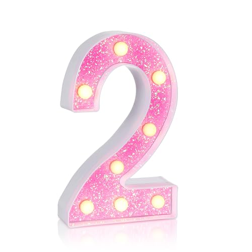 Pink Light up Letters (2 Count)