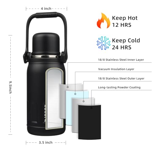 Stainless Steel Insulated Bottle with Handle & Strap