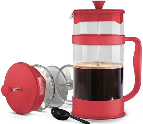 Borosilicate Glass French Press Coffee Maker 34 Oz