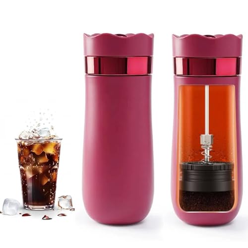 Portable Travel French Press Coffee Maker 12oz Portable French Coffee Maker and Tea Maker Double Walled Stainless Steel Vacuum Insulated Coffee Mug Great for Camping and Traveling