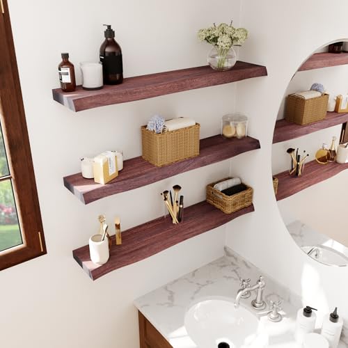 36'' Live Edge Floating Shelves for Wall (2 Count)