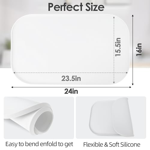 Silicone Coffee Maker Mat with Lip for Countertops