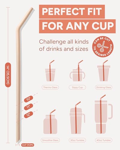 14” Silicone Tumbler Straws (6 Count)