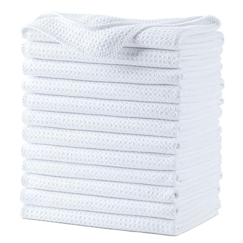 340 GSM Microfiber Waffle Kitchen Dish Tea Towel (12 Count)