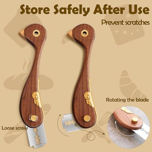 Bird Bread Lame Dough Scoring Tool with 10 Replacement Blades (10 Count)