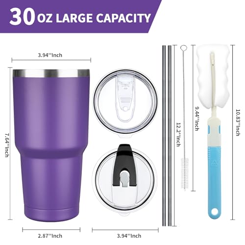 30 oz Tumbler with Lids and Straws