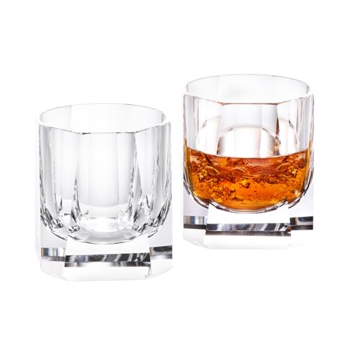Crystal Whiskey Glasses Set of 2 Old Fashioned Glasses Hand Blown (2 Count)