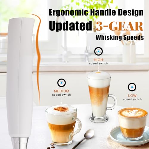 White Milk Frother Wand for Coffee