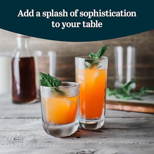 Polaris Tumbler & Rocks Drinking Glasses Set of 16 (16 Count)