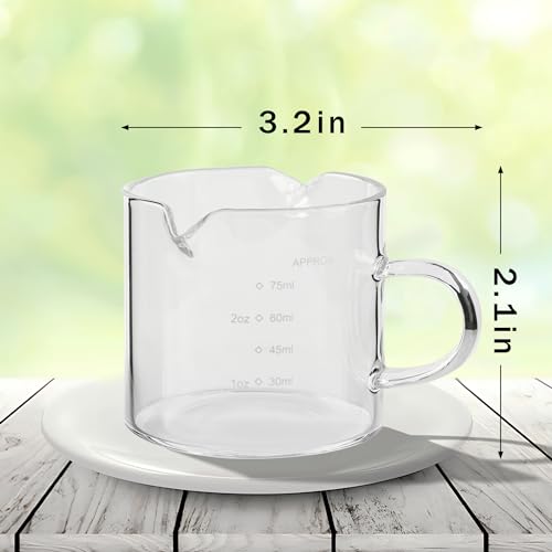 Espresso Double Spout Glass Coffee Cups with Handle