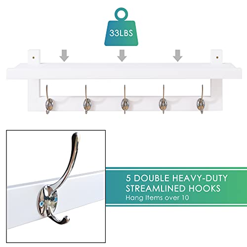 Coat Hooks with Shelf Wall