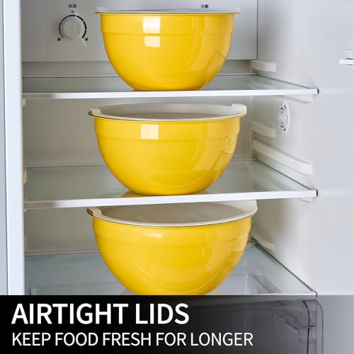 Yellow Mixing Bowls with Lids Set of 7