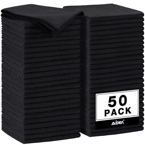 Microfiber Cleaning Cloth Black 50PK (50 Count)