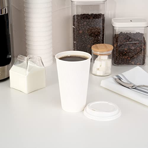 Coffee Cups 500 Pack of 16 oz Ripple Wall Insulated Coffee Cups Non (500 Count)