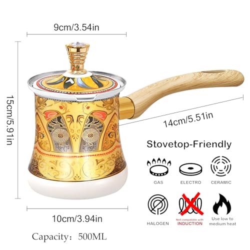 Retro Turkish Arabic Coffee Pot with Wooden Handle