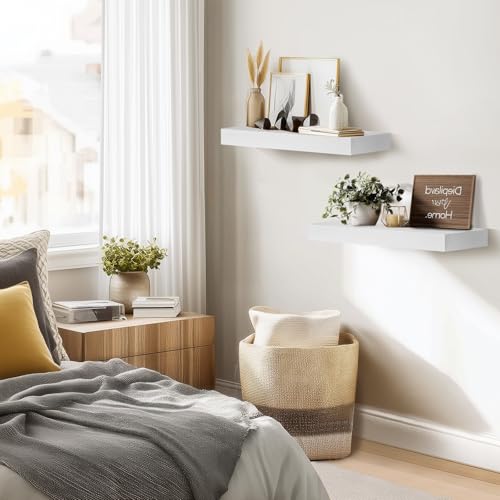 Solid Wood Floating Shelves (2 Count)