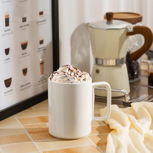 Large 15 Ounces Porcelain Coffee Mug Tea Mugs Set of 6 (6 Count)