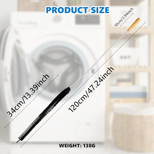 Dryer Lint Brush Vent Cleaner Tool 47.2 Inch Extra Long Flexible for Lint Trap Cleaning Tool Home Dryer Maintenance for DIY Users (2 Count)