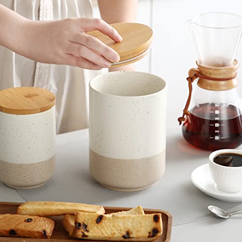 Sabine Ceramic Canister with Airtight Wood Lid