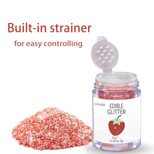 Red Edible Glitter Glimmer Powder for Cakes Drinks