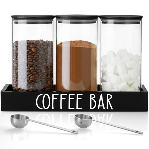 Glass Coffee Canister for Ground Coffee (3 Count)