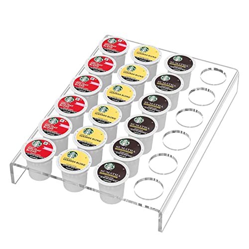 Acrylic K Cup Drawer Organizer Tray Pod Holder for 24 Coffee Capsules