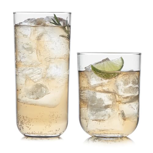 Polaris Axis Tumbler & Rocks Drinking Glasses Set of 16