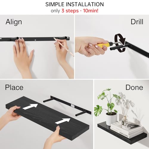 Black Floating Shelves 22.5in