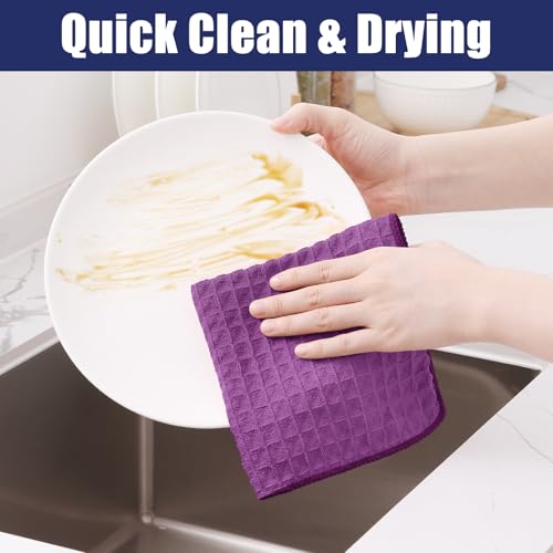 Microfiber Waffle Weave Kitchen Towels (6 Count)