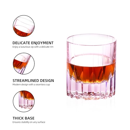 Crystal Whiskey Glasses Set of 2 Hand Blown Old Fashioned Glasses