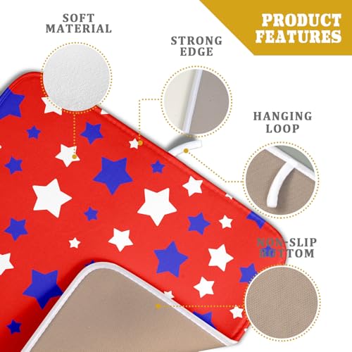 Fourth of July Independence Memorial Dish Drying Mat for Kitchen Counter