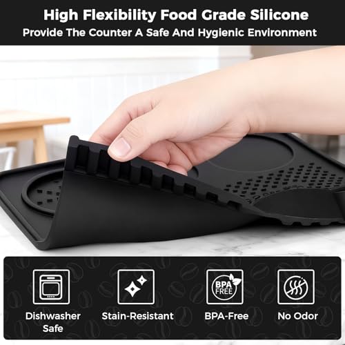 Silicone Espresso Tamping Mat for Barista Espresso Machine Black
