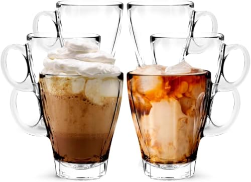 Clear Large Glass Coffee Mugs with Handles