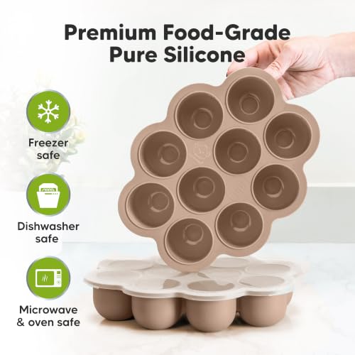 Silicone Food Freezer Trays with Lid (10 Count)