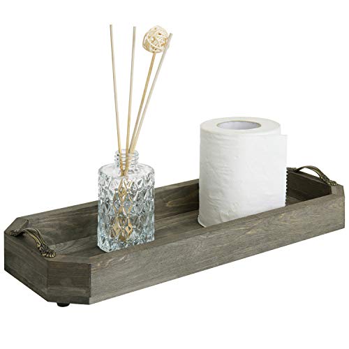 Rustic Gray Wood Vanity Tray