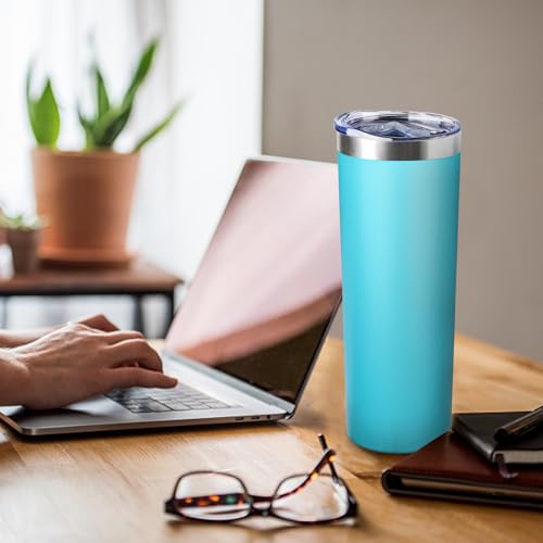 20 oz Skinny Tumbler with Lid and Straw (8 Count)