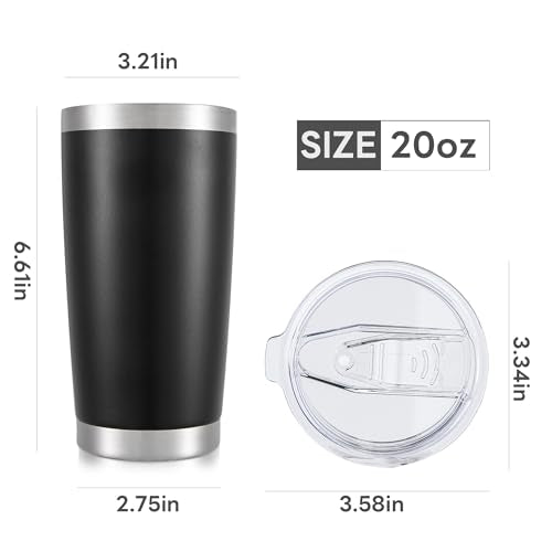 20 oz Tumbler with Lid Stainless Steel Insulated Tumblers Bulk Cups Mug (8 Count)